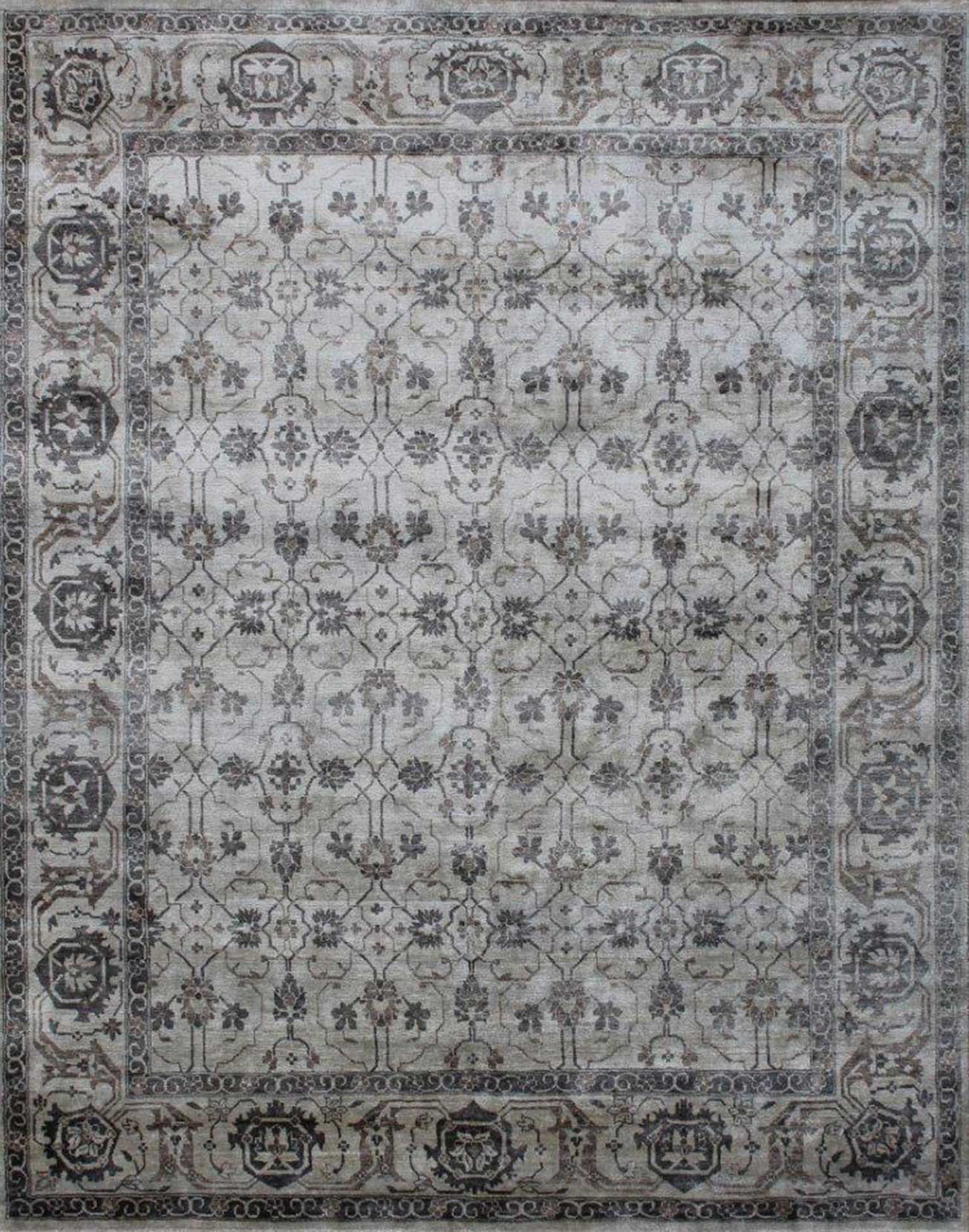 Transitional Bamboo Silk Grey Charcoal, Bamboo Area Rugs 9 X 12